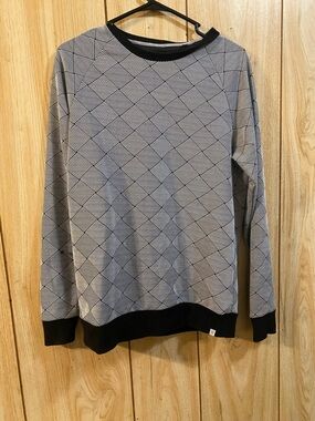 Sovereign Code Black & White Geometric Crewneck Sweater
